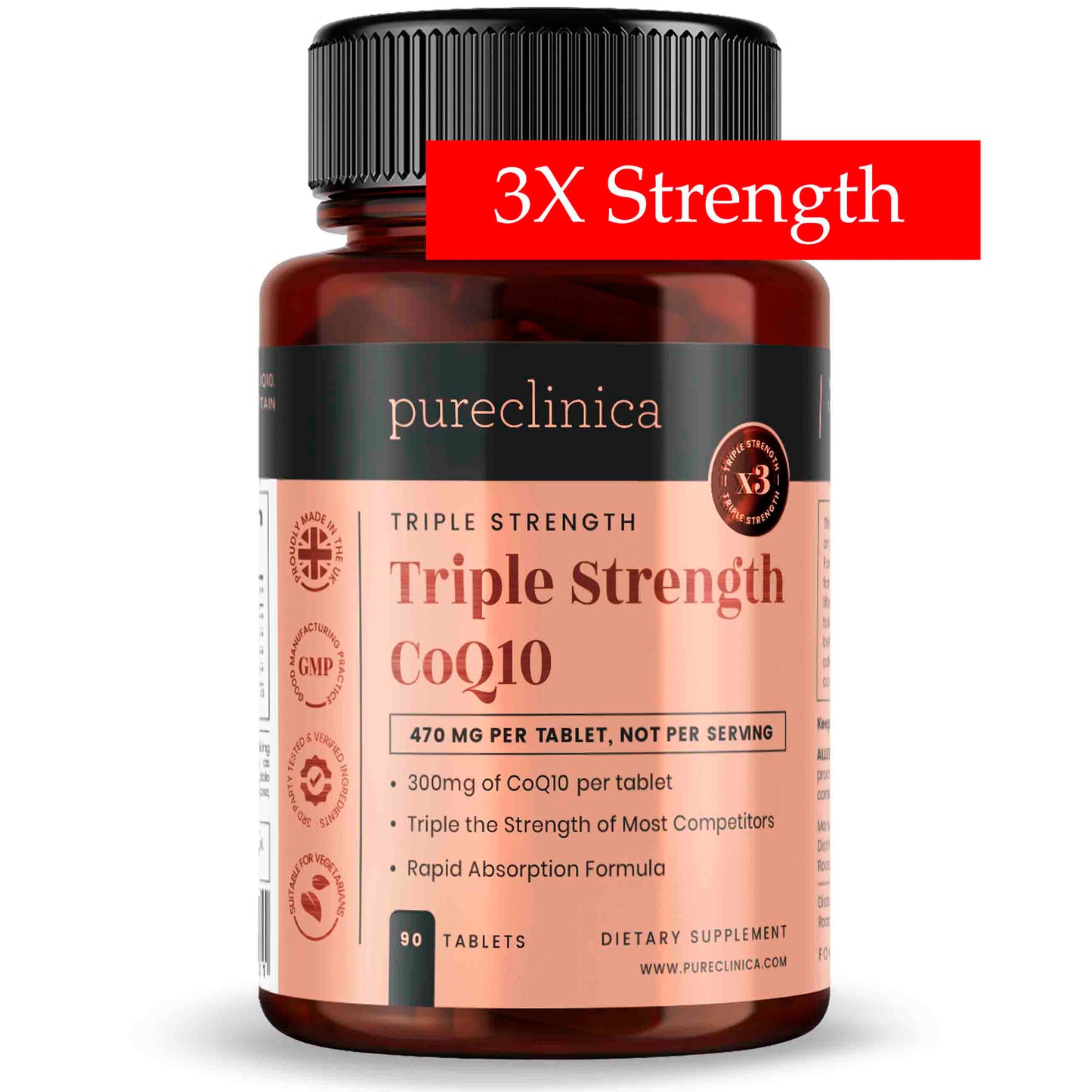 CoQ10 300mg x 90 tablets - High Absorption & Triple Strength