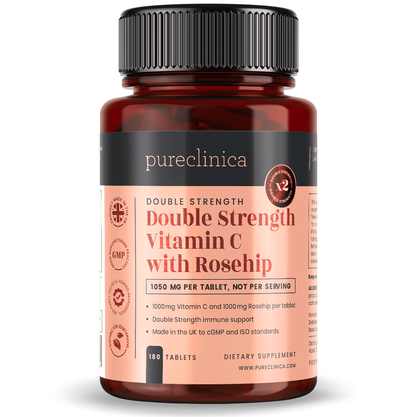 Vitamin C and Rosehip Extract 2000mg per tablet x 180 Tablets