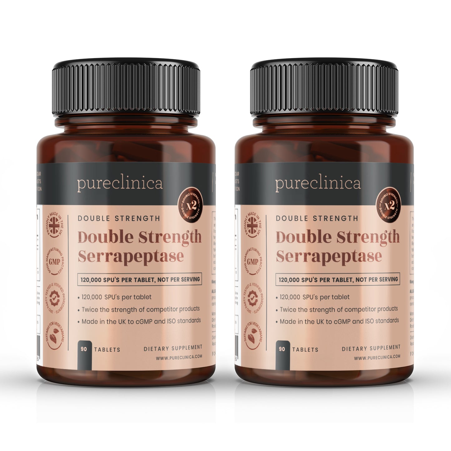 Double Strength Serrapeptase 120,000 SPUs x 90 tablets