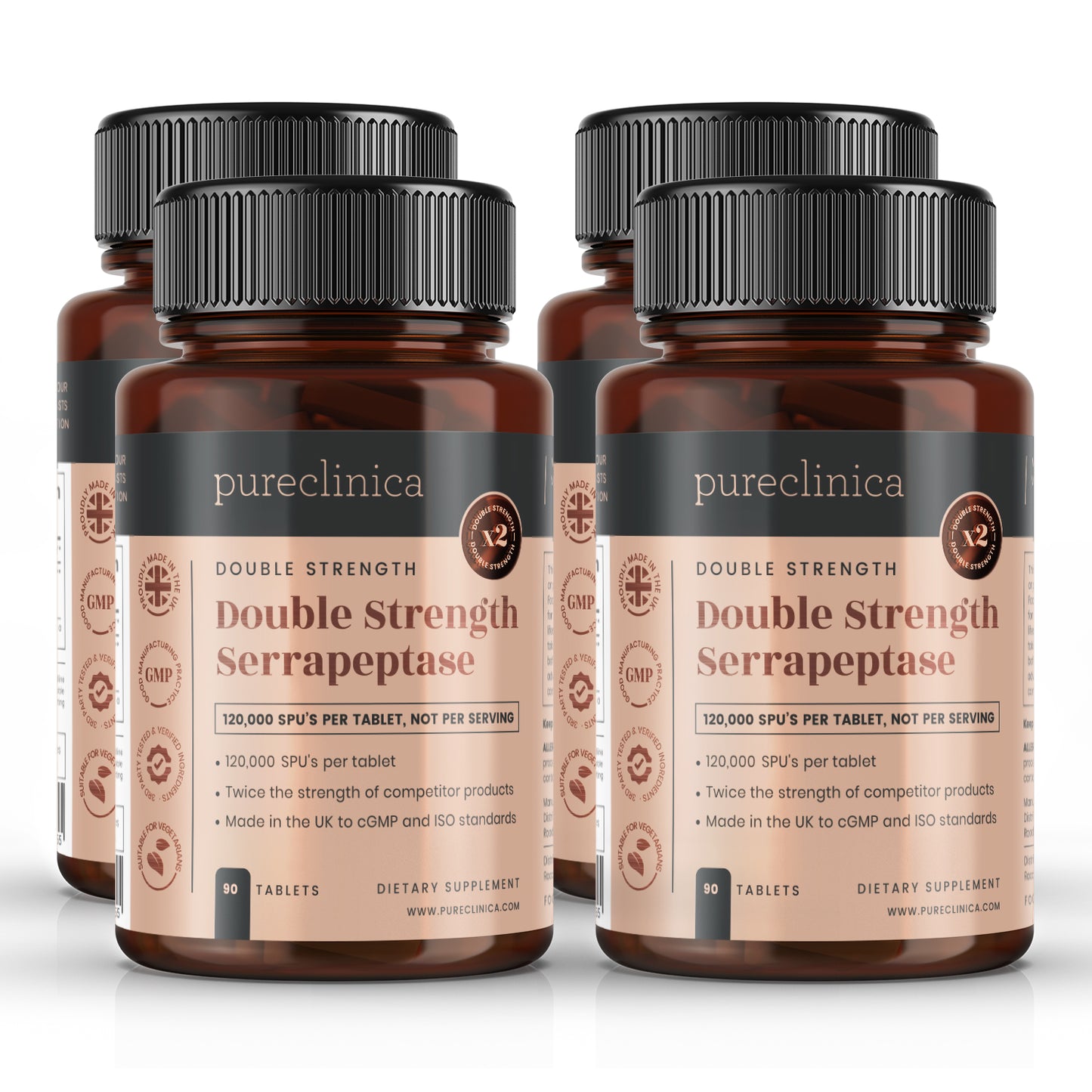 Double Strength Serrapeptase 120,000 SPUs x 90 tablets