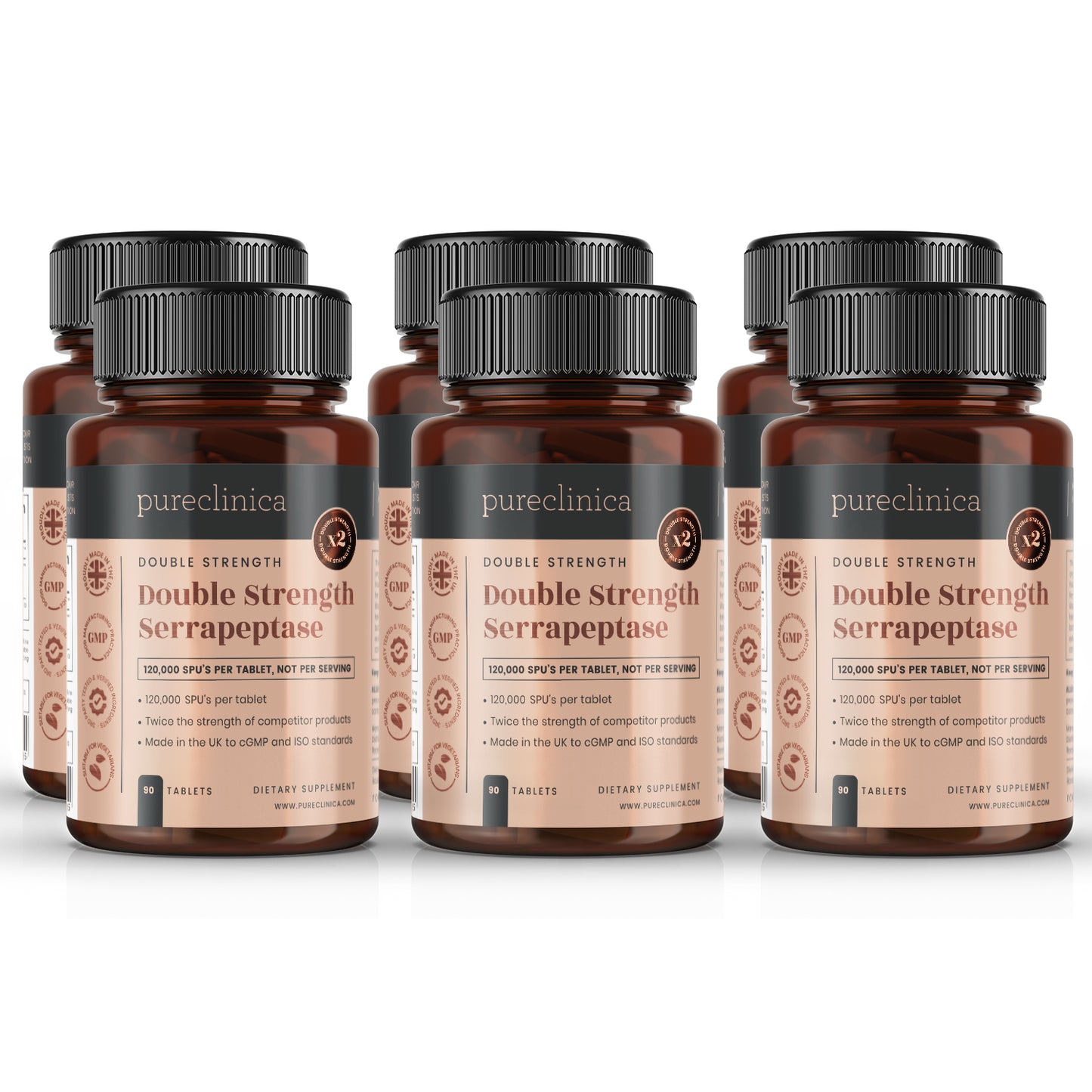 Double Strength Serrapeptase 120,000 SPUs x 90 tablets