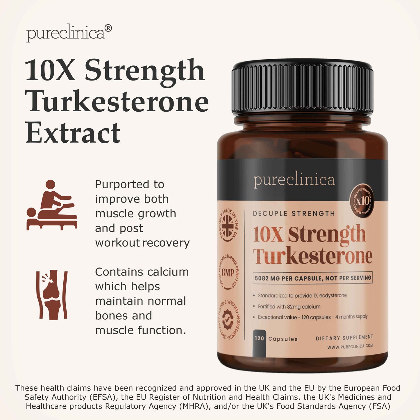 10x Strength Turkesterone Extract 5082 mg x 120 Capsules