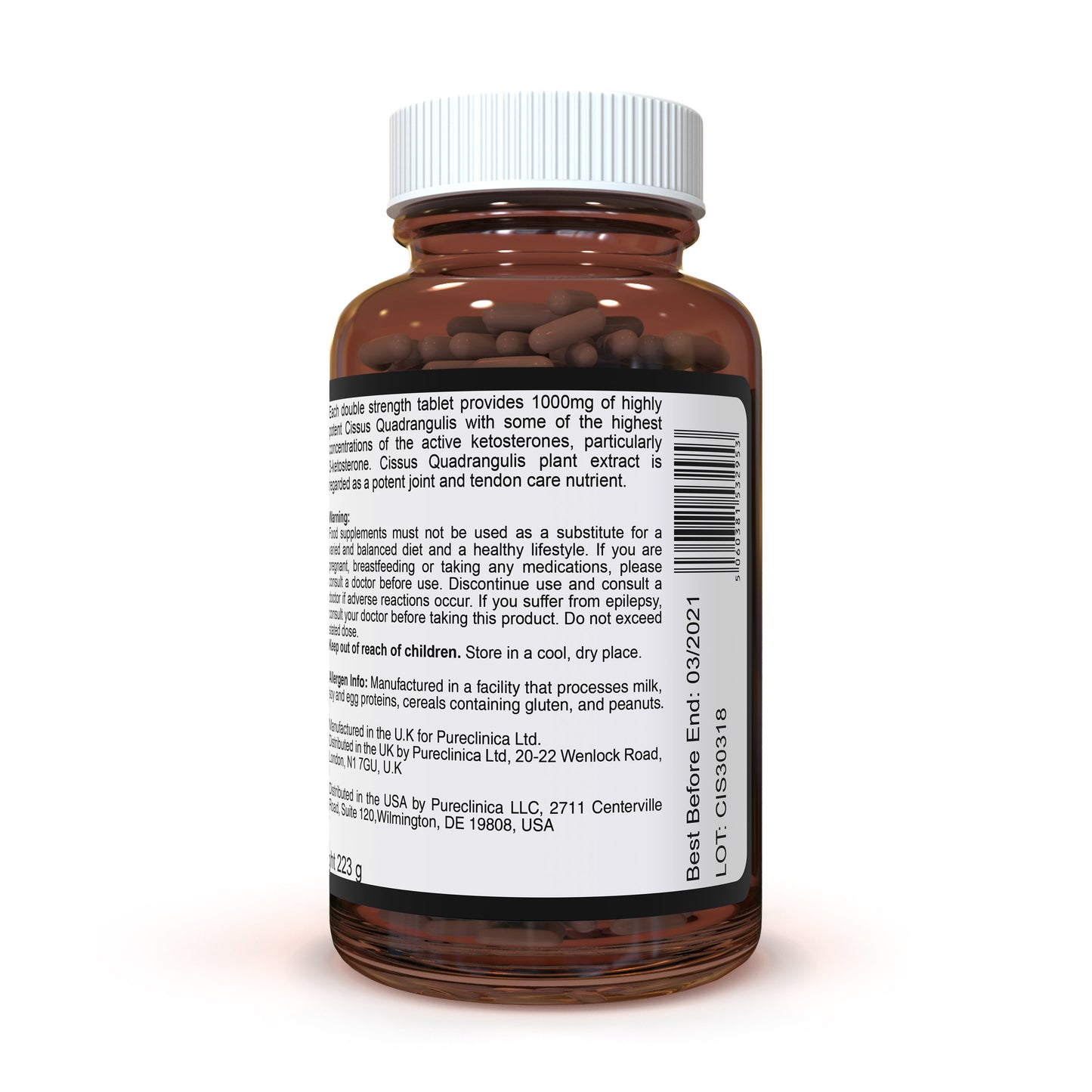 Double Strength Cissus Quadrangularis 1000mg x 180 capsules