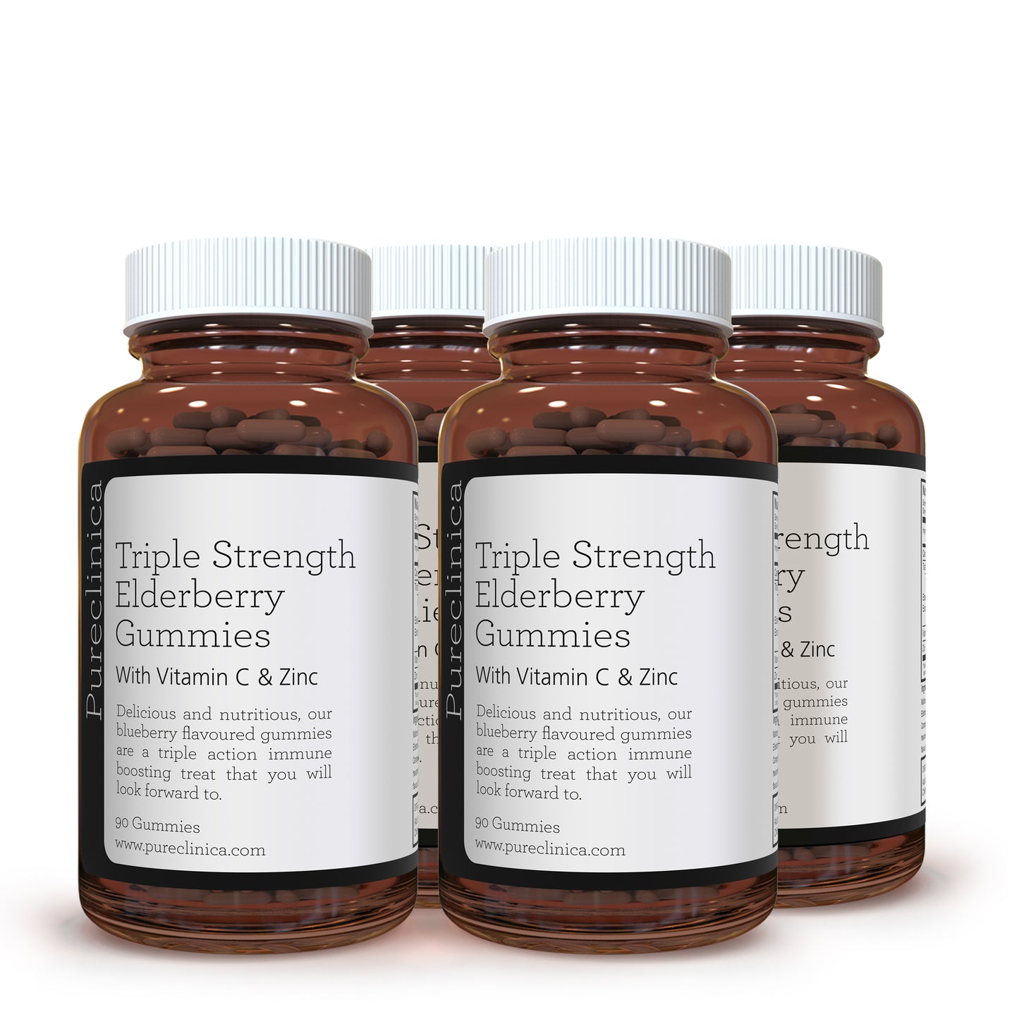 Triple Strength Elderberry with Vitamin C & Zinc x 90 Gummies