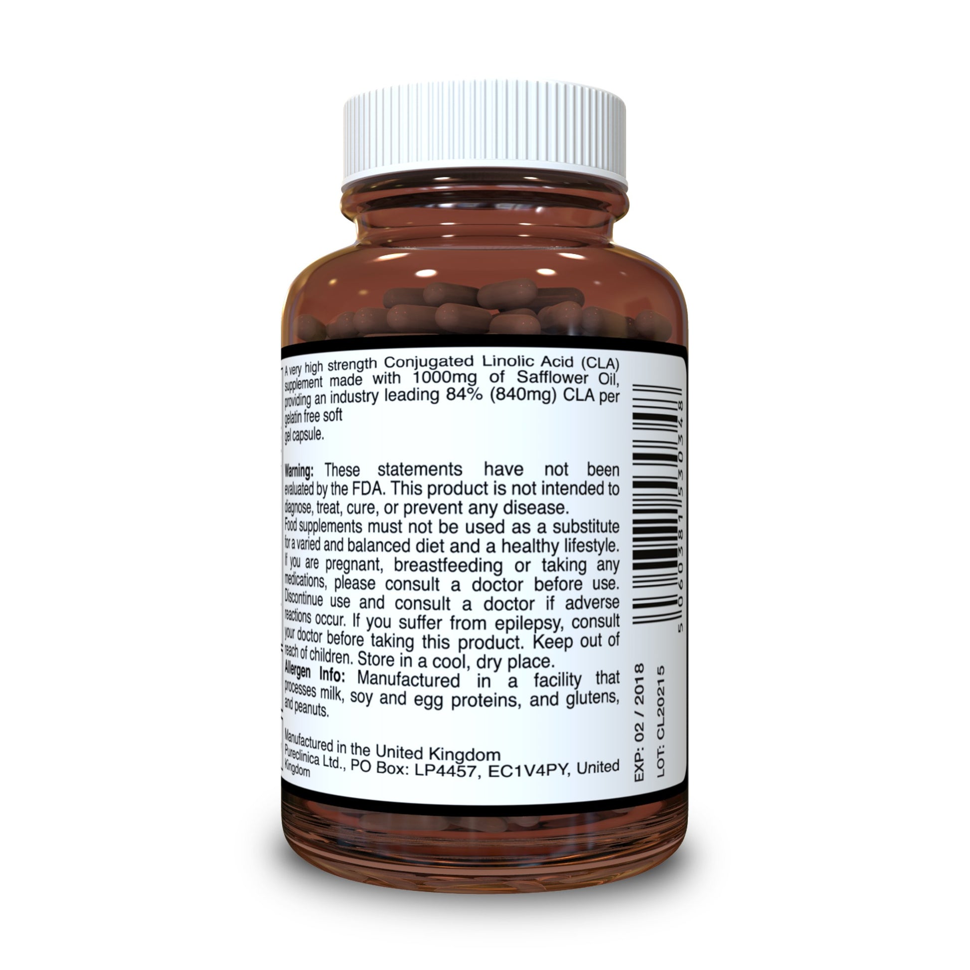 Conjugated Linoleic Acid - CLA Capsules - back