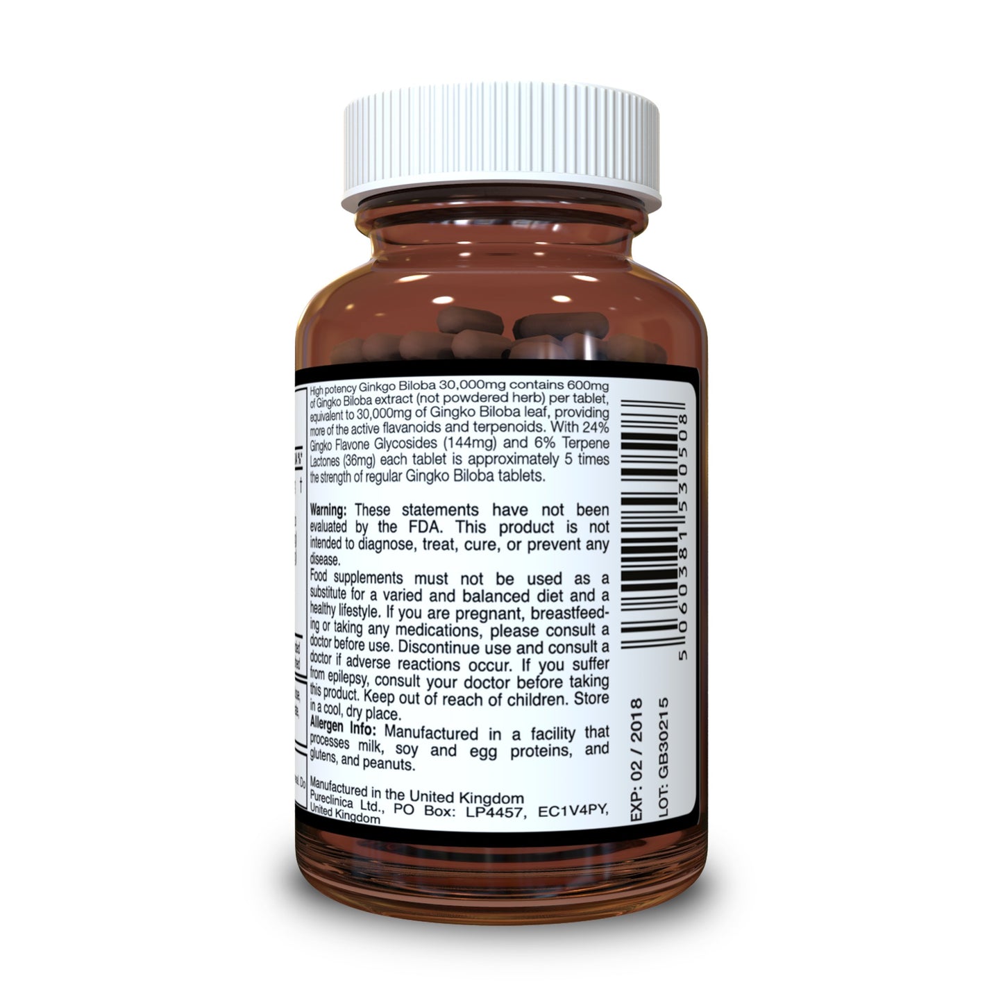 Gingko Biloba 30,000mg x 90 tablets - High Potency