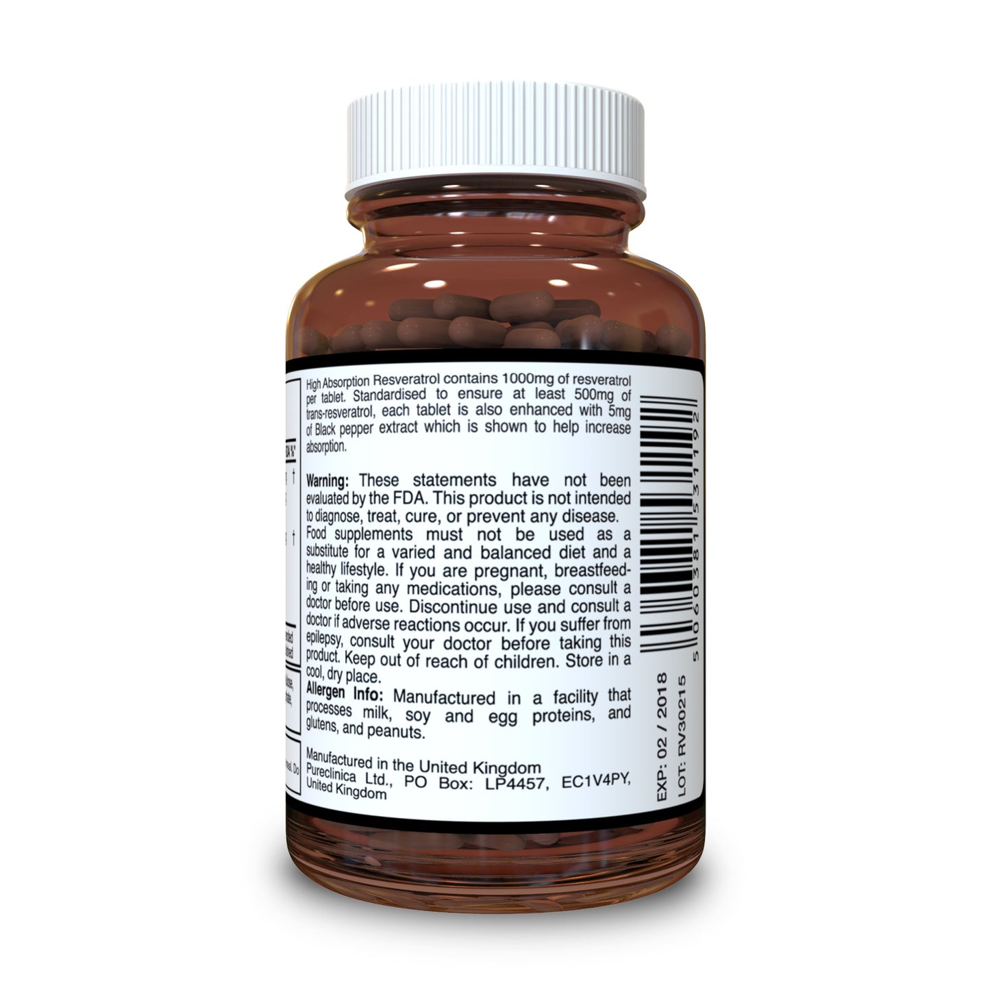 Resveratrol 1000mg x 90 tablets - 50% trans-reseveratrol - High Absorption with black pepper