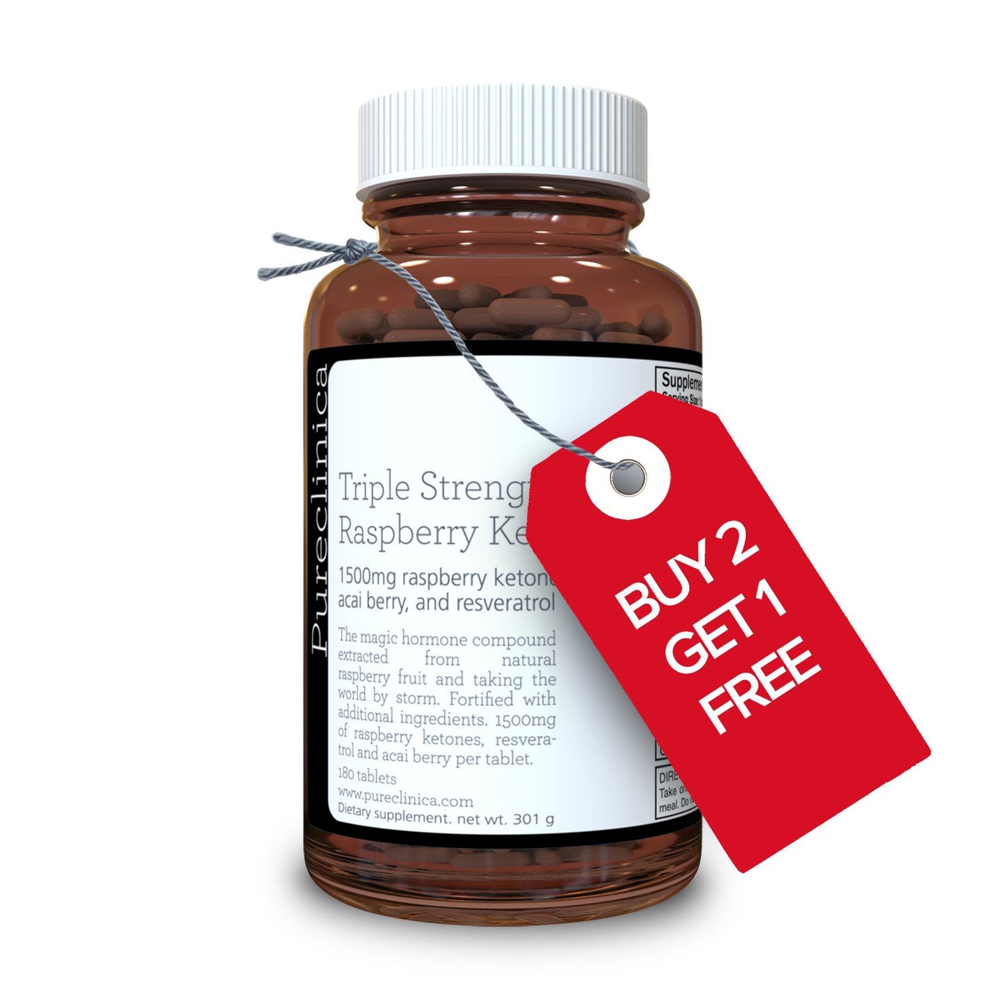 Raspberry Ketones 1500mg with Acai - Buy 2 get 1 free jpg