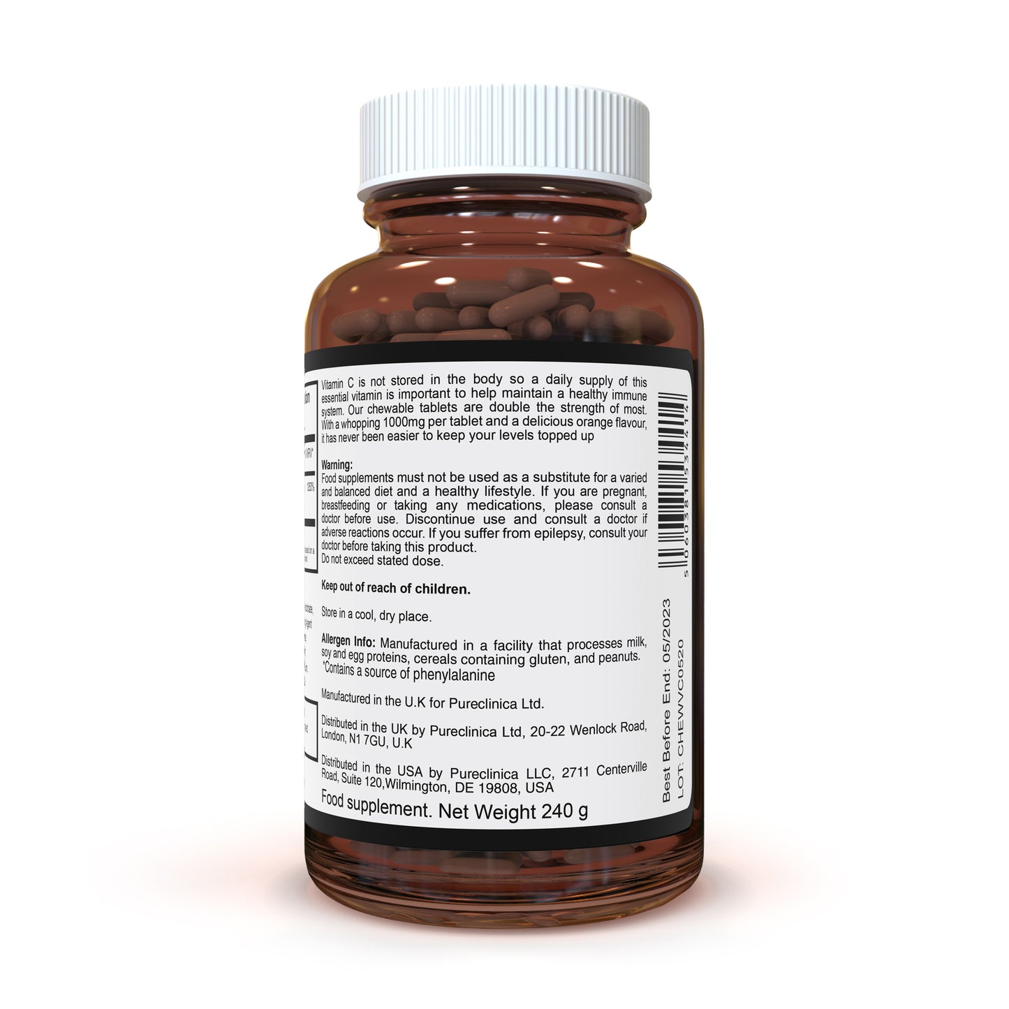 Double Strength Chewable Vitamin C 1000 mg  x 120 tablets