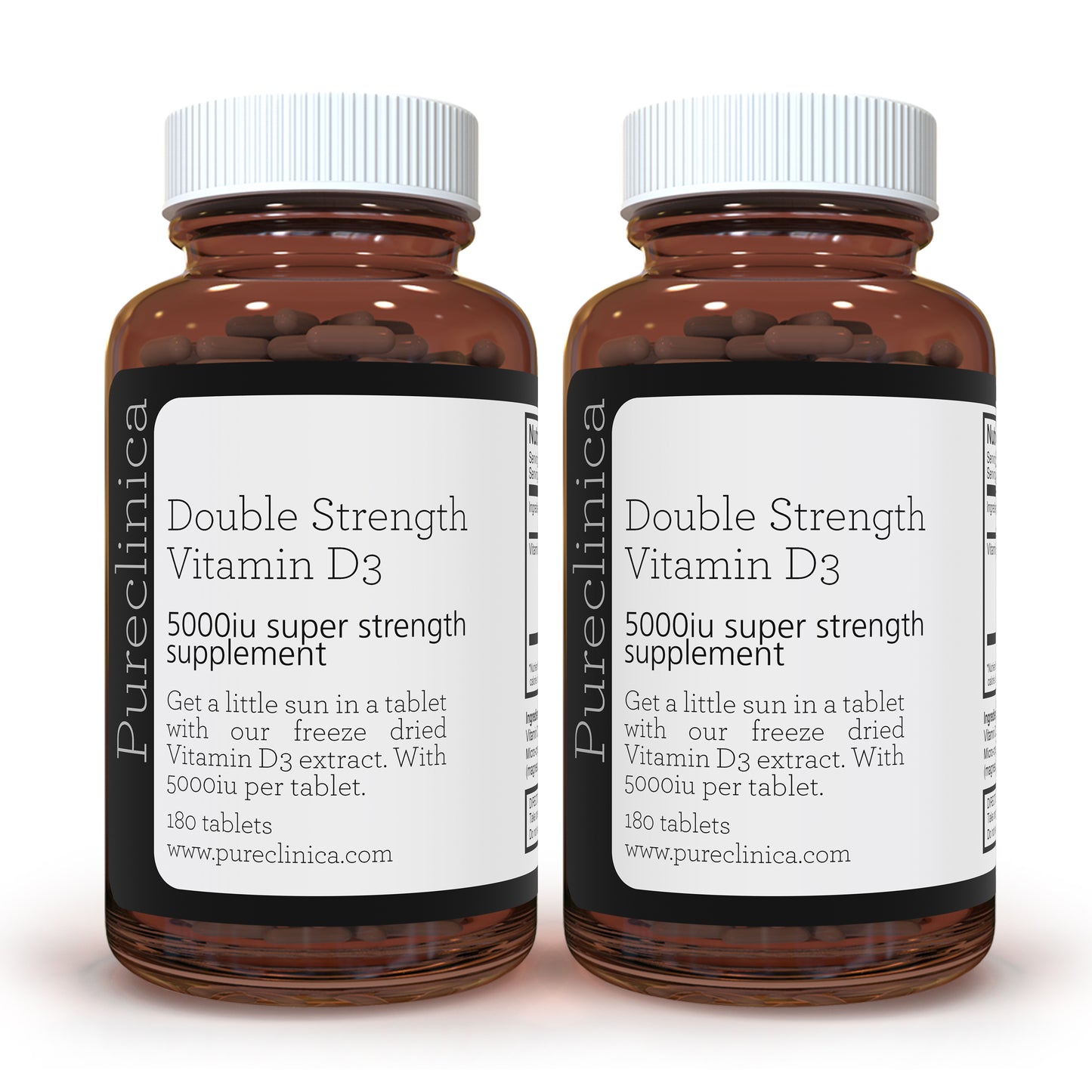 Double Strength Vitamin D3 5000iu Tablets - 180 per bottle - 6 months supply