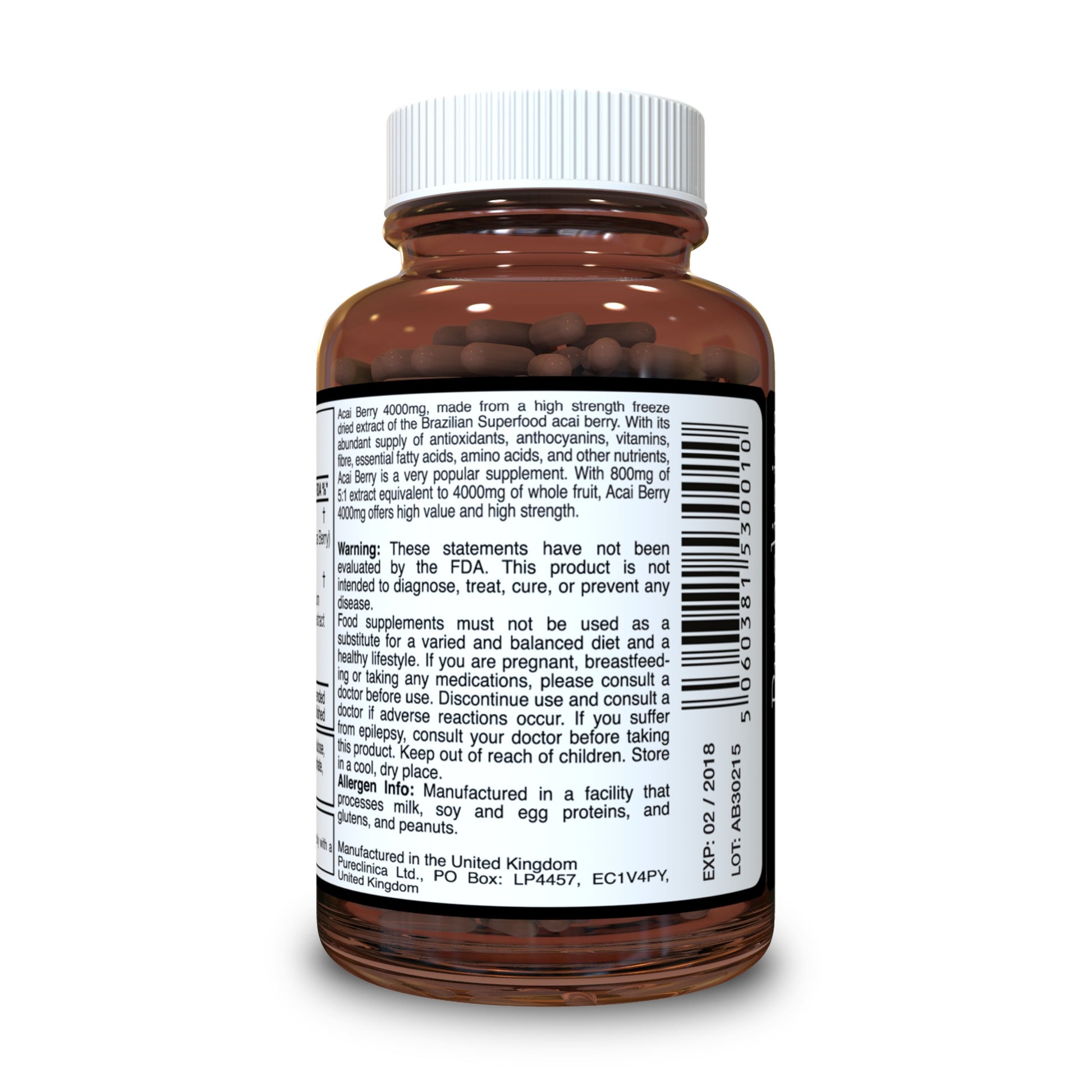 Acari Berry 4000mg tablets - back