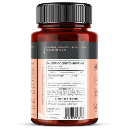 Apple Cider Vinegar 1000mg x 180 Tablets