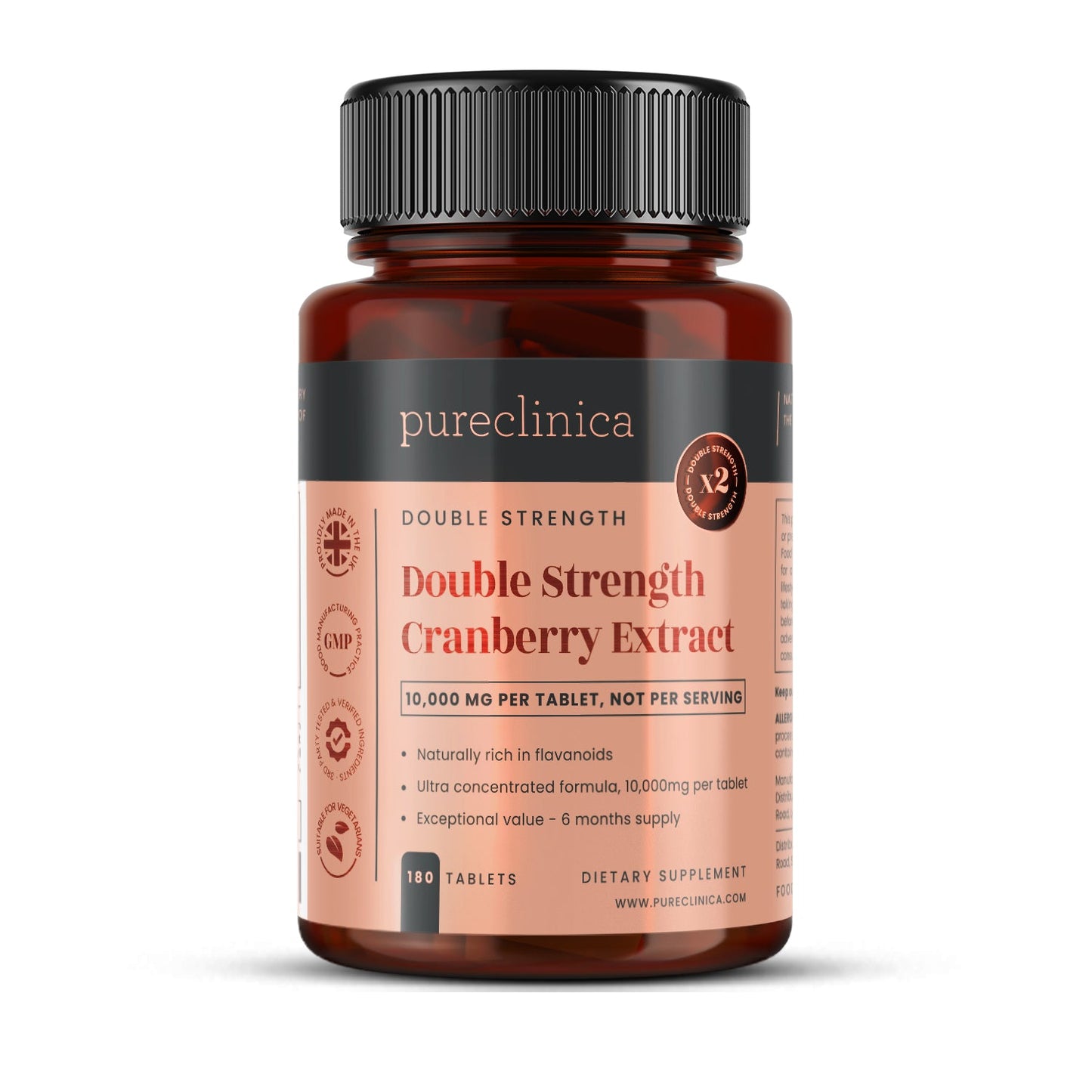Double Strength Cranberry Extract 10,000mg x 180 Tablets