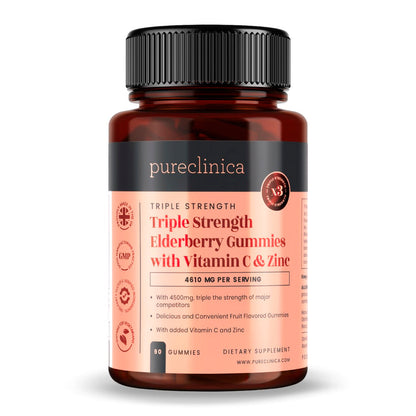 Elderberry with Vitamin C & Zinc  4,500mg x 90 Gummies