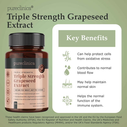Grape Seed Extract - 300mg x 180 tablets - 90% Oligomeric Proanthocyanidins