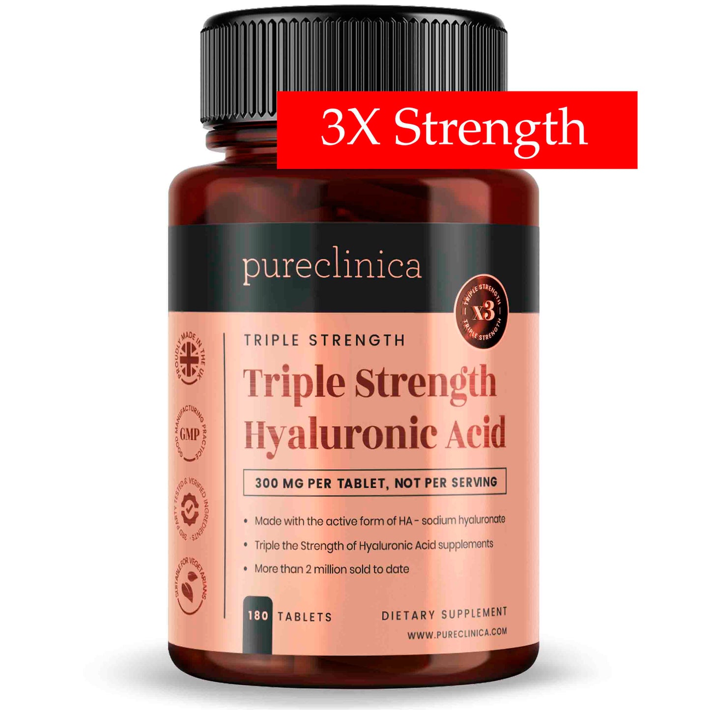 Triple Strength Hyaluronic Acid - 300mg x 180 tablets