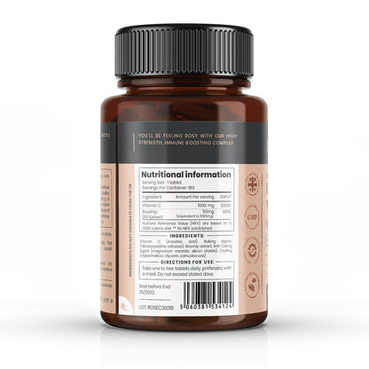 Vitamin C and Rosehip Extract 2000mg per tablet  x 180 Tablets