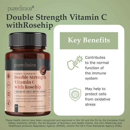 Vitamin C and Rosehip Extract 2000mg per tablet  x 180 Tablets